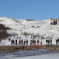 Landscape and hot springs at Reykjavik