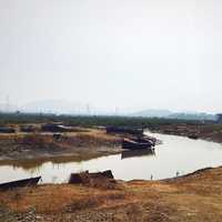 River and boats Near Mumbai, India