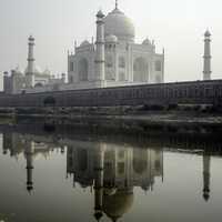 Taj Mahal from the Northern Bank of river Yamuna in India