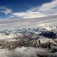Top of the Himalayan Mountains from India