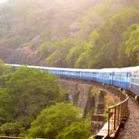 Train railway on the Mountainside in India