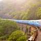 Train railway on the Mountainside in India