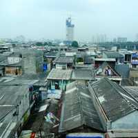 Cityscape of Jakarta, Indonesia with lots of buildings