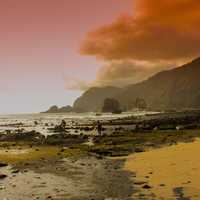 Coastline landscape in Indonesia