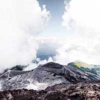 High Mountains and Clouds in Indonesia