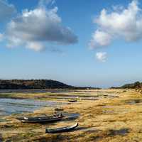 Landscape, ships, and river in Indonesia