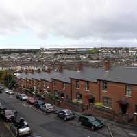 Bogside area viewed from the walls in Derry, Ireland