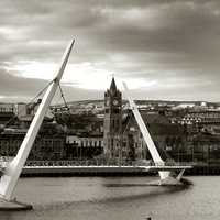 Peace Bridge in Derry, Ireland