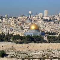 Cityscape of the old city of Jerusalem in Israel