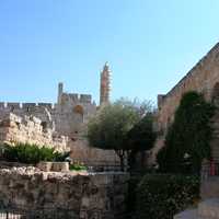 Tower of David from afar in Jerusalem, Israel