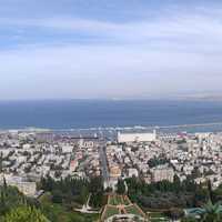 Panorama of Haifa from Mount Carmel in Israel