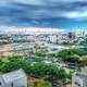 Skyline of the Cityscape with storm brewing in Tel-Aviv, Israel