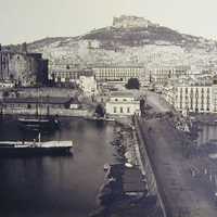 The port of Naples in the 1800s