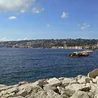 Shoreline and city view of Naples