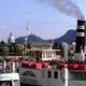 An old steamship at the dock in Como, Italy