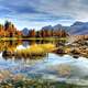 Beautiful Landscape with Mountains and Lakes with sky in Italy