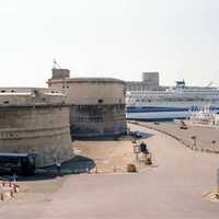 Civitavecchia fort and harbour in Italy