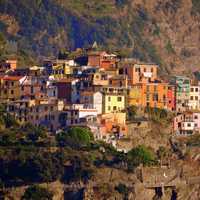 Houses on the Mountain in  Corniglia, Italy