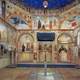  Interior of the church of Santa Maria in Solario with the Cross of Desiderius in Brescia, Italy