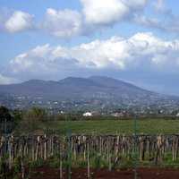 Landscape with mountains with sky and clouds in Velletri, Italy