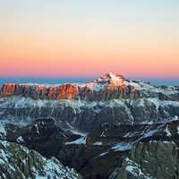 Massif of the saddle at Dolomites in Italy