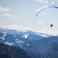 Parasailing over the Alps at Levico