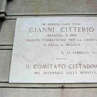 Plaque dedicated to Gianni Citterio in Monza, Italy