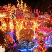 Spectacular floats during the carnival season in Acireale, Italy