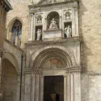 The monumental entrance of Julius II in the church of San Francesco in Ascoli Piceno, Italy