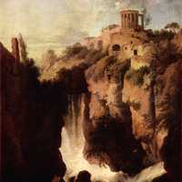 Waterfalls of Tivoli in Italy