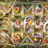 Michelangelo's Artwork on the ceiling of Sistine Chapel