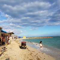 Beach and Shacks by the ocean under the skies in Kingston, Jamaica