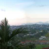 Panorama of Mandeville viewed looking North from Bloomfield Great House restaurant in Mandeville, Jamaica