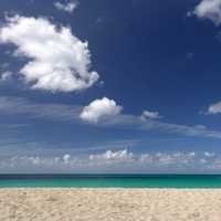 Sky, beach, and ocean horizon in Jamaica