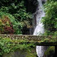 Waterfalls and bridge