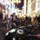 Motorcycles in busy streets of Osaka, Japan