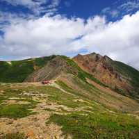 Mt. Asahi-dake landscape under clouds