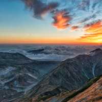 Sunset over the Mountains at Dusk landscape