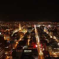 Sapporo Cityscape at Night Japan