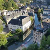 Luxembourg city view with houses and buildings
