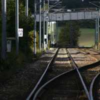 Railroad through the forest in Luxembourg