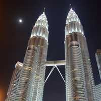 Petronas Twin Towers at Night in Kuala Lumpur, Malaysia