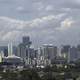 Skyline of Kuala Lumpur under the clouds in Malaysia