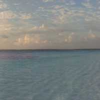Panoramic of the beach and ocean in the Maldives