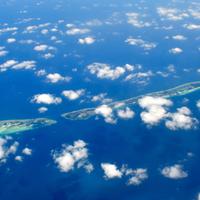 Sky and Clouds over the Landscape of the Maldives