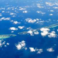 Sky and Clouds over the Landscape of the Maldives