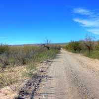 Road into the town at Boquilla Del Carmen, Coahuila, Mexico