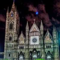 Cathedral of Guadalajera at Night in Mexico