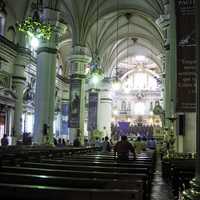 Inside of the main hall of the cathedral in Guadalajara, Mexico