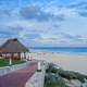 Beach, sky, and clouds and scenery in Cancun, Mexico